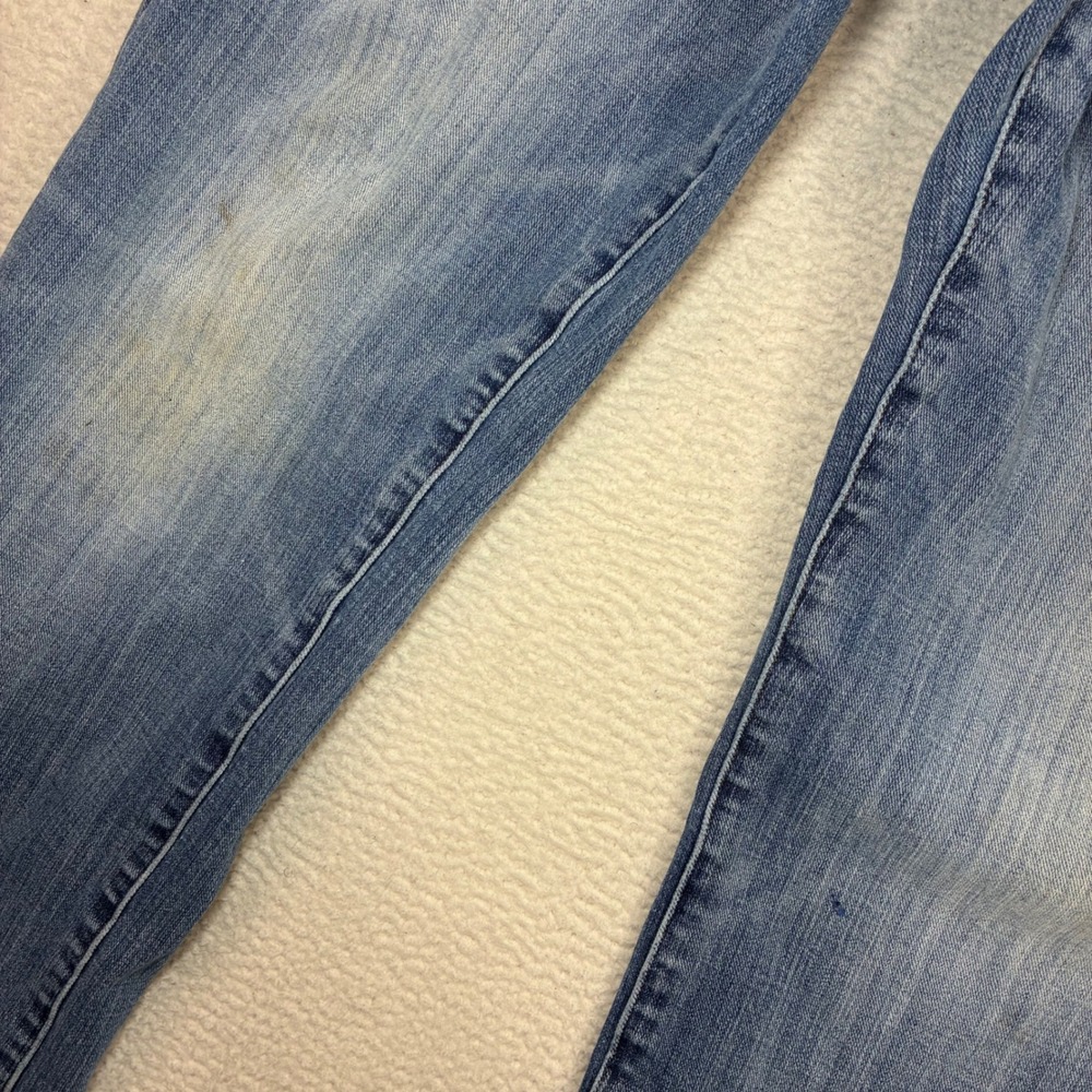American Eagle Bootcut Jeans Men 31x30 Blue Whiskered Faded Original Classic Low - Picture 12 of 13